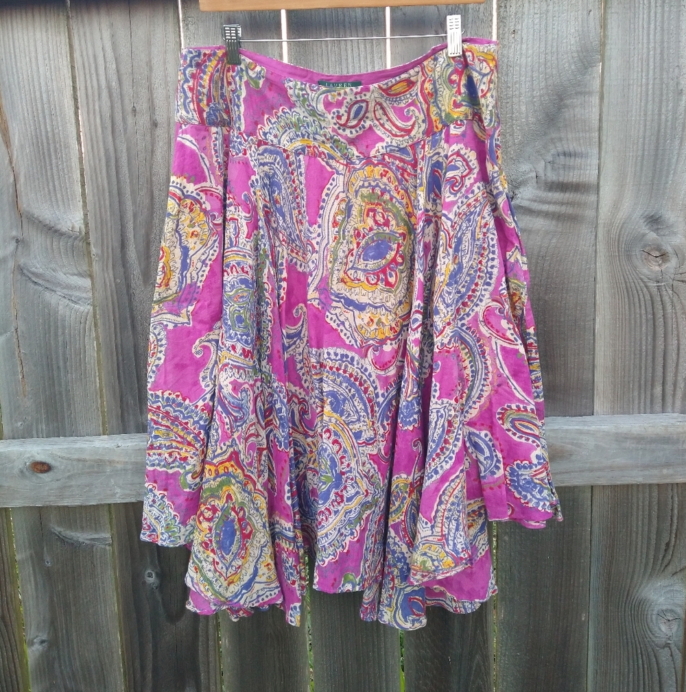 Vintage Lauren Ralph Lauren Paisley Print Skirt
